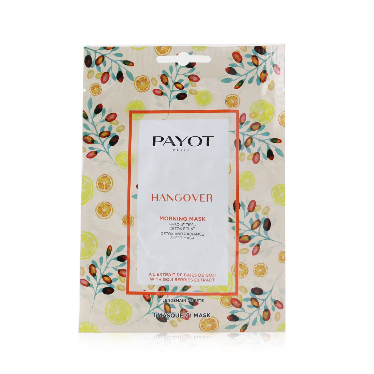 Revitalizing Payot Morning Mask pack of 15, infused with Goji berry for a radiant, hydrated complexion in 15 minutes.