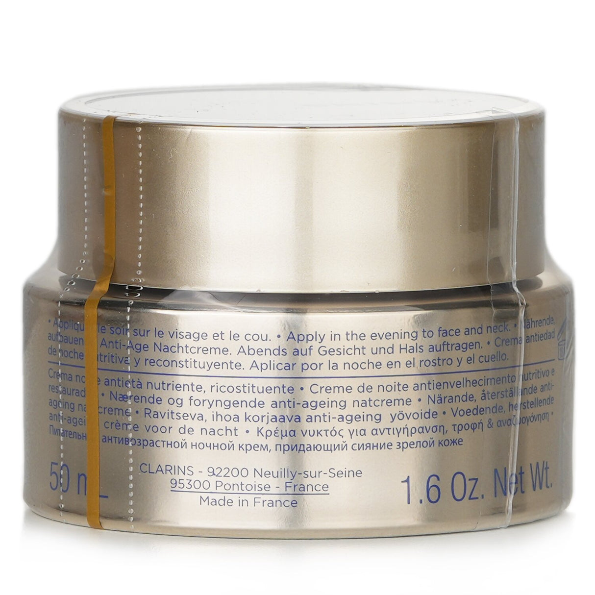 Nutri-Lumiere Nuit night cream in a 50ml jar moisturizes and revitalizes skin overnight with organic ingredients and anti-pollution benefits.