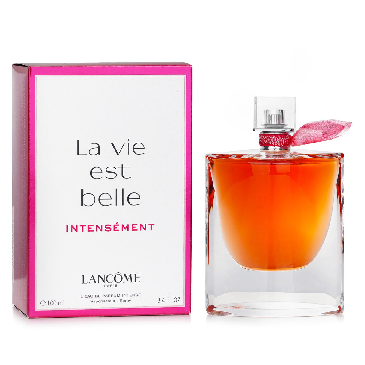 Elegant 100ml bottle of Lancôme La Vie Est Belle Intensement, an oriental floral fragrance for modern women.