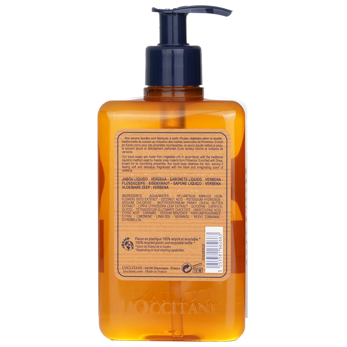 L'Occitane - Verveine (Verbena) Liquid Soap For Hands & Body - 500ml/16.9oz
