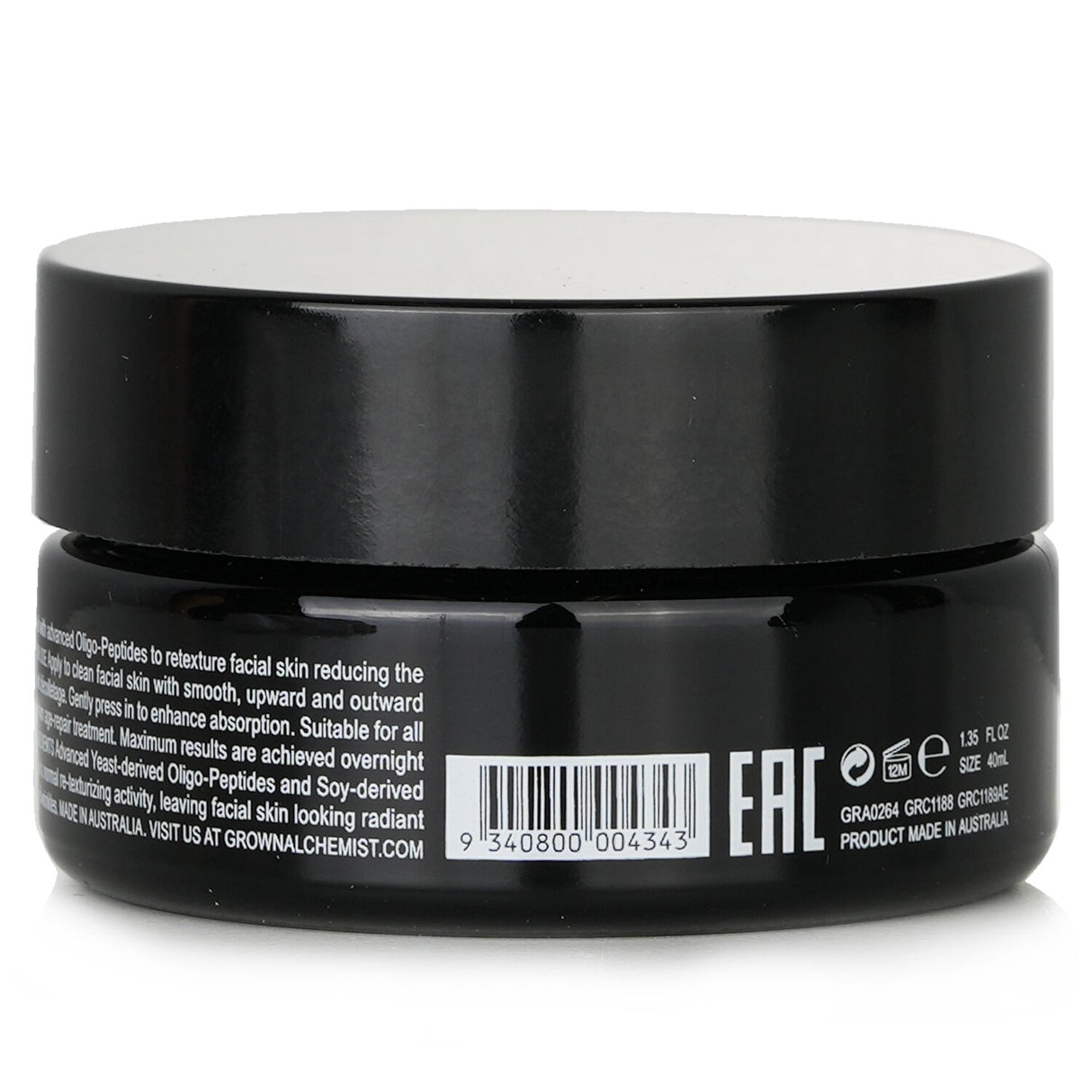 Grown Alchemist Age-Repair Sleep Masque in a sleek jar, designed for overnight anti-aging treatment with Oligo-Peptides.