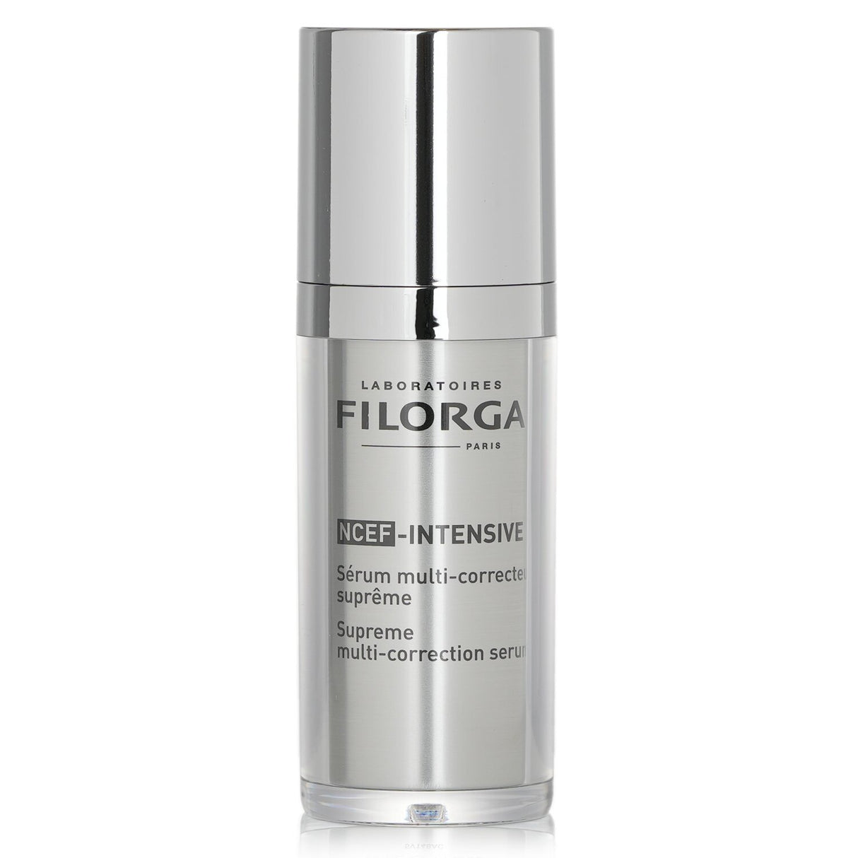 Filorga NCEF-Intensive Supreme Serum, a rejuvenating facial treatment, reduces aging signs and brightens skin with Vitamin C.