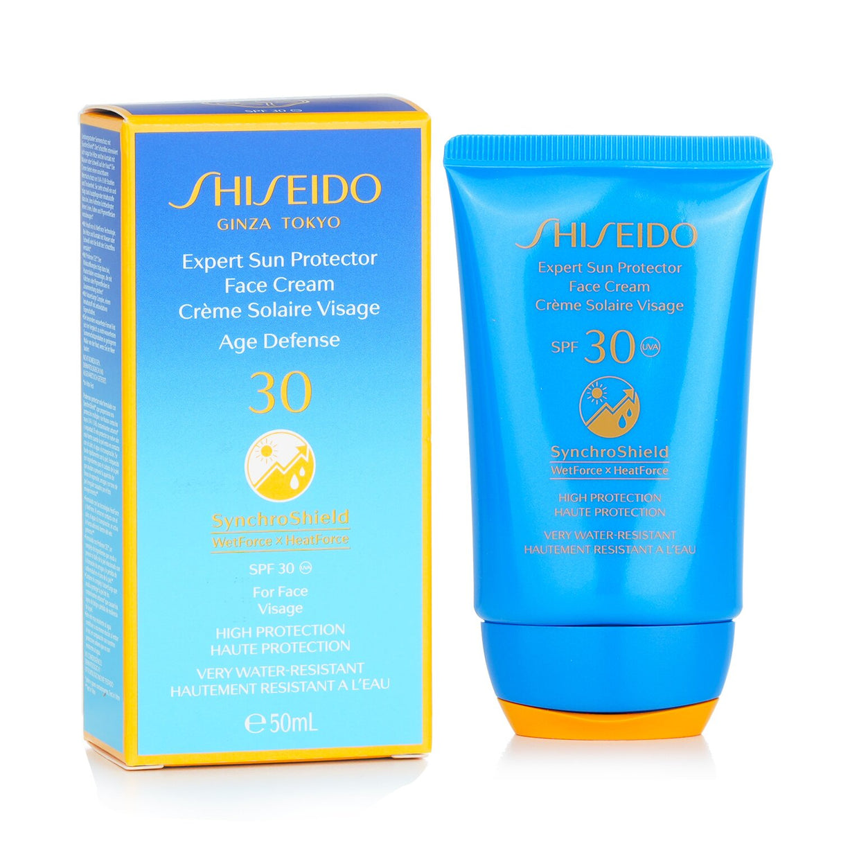 Shiseido Expert Sun Protector Face Cream SPF 30, a lightweight, water-resistant sunscreen with UVA/UVB protection for all skin types.