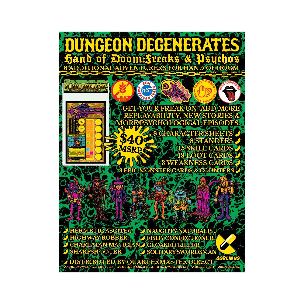 Dungeon Degenerates - Freaks & Psychos Expansion Board Game