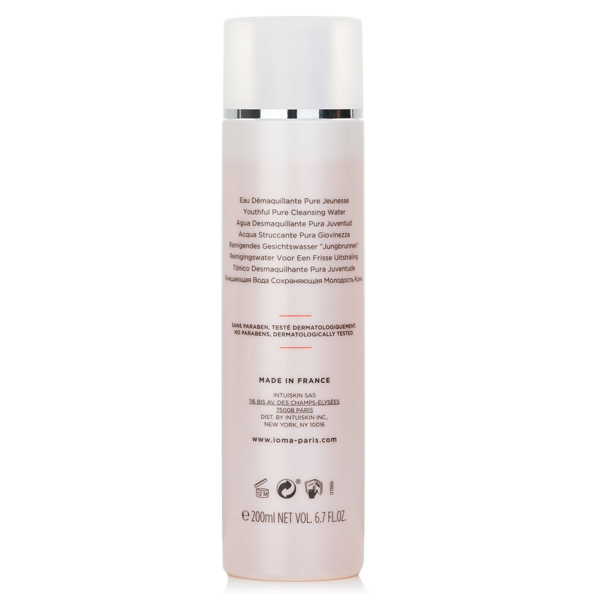 IOMA Energize Youthful Pure Cleansing Water in 200ml, a gentle, moisturizing formula that cleanses and tones for radiant skin.