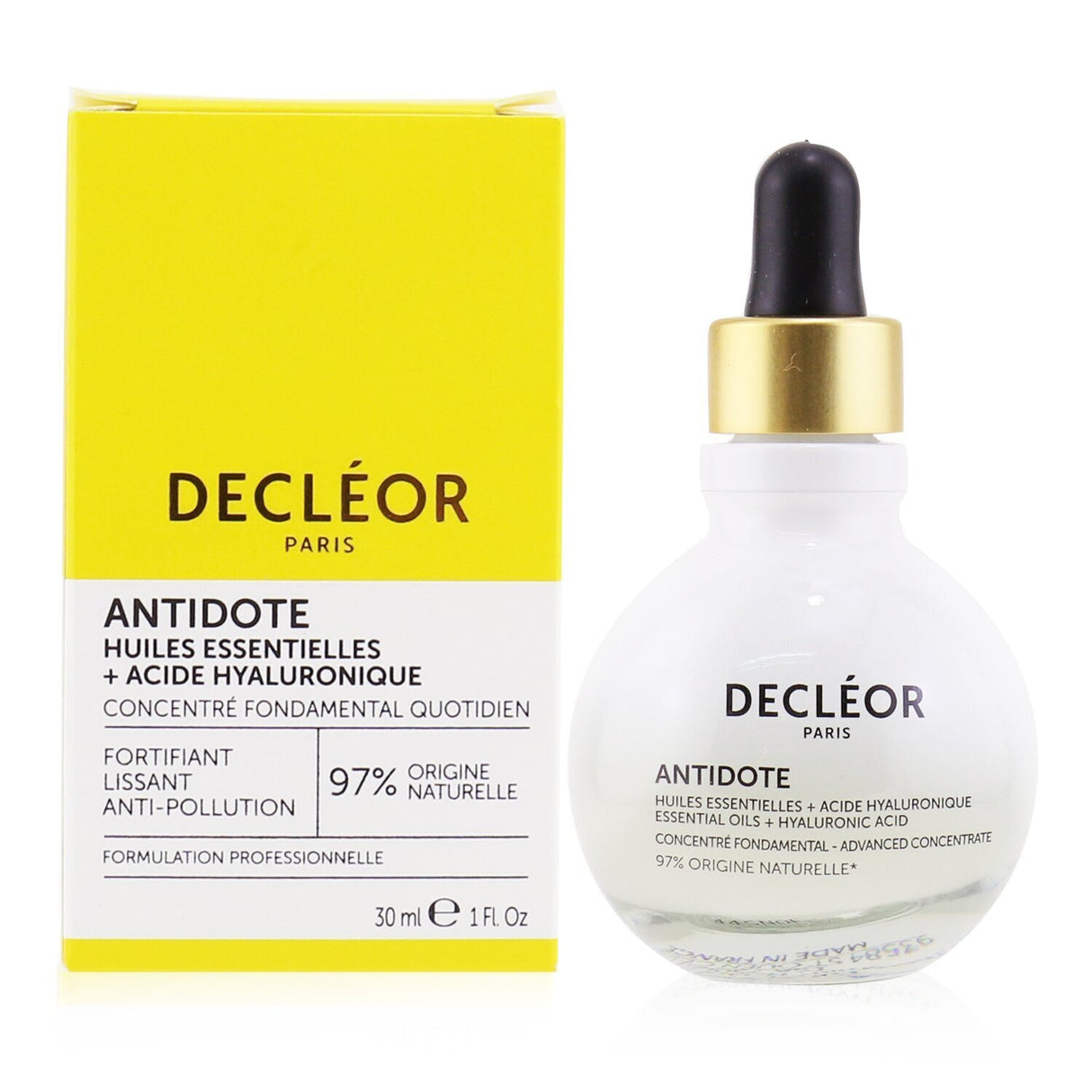 Decleor Antidote Daily Advanced Concentrate in a 30ml bottle, a natural facial serum for hydration and skin protection.