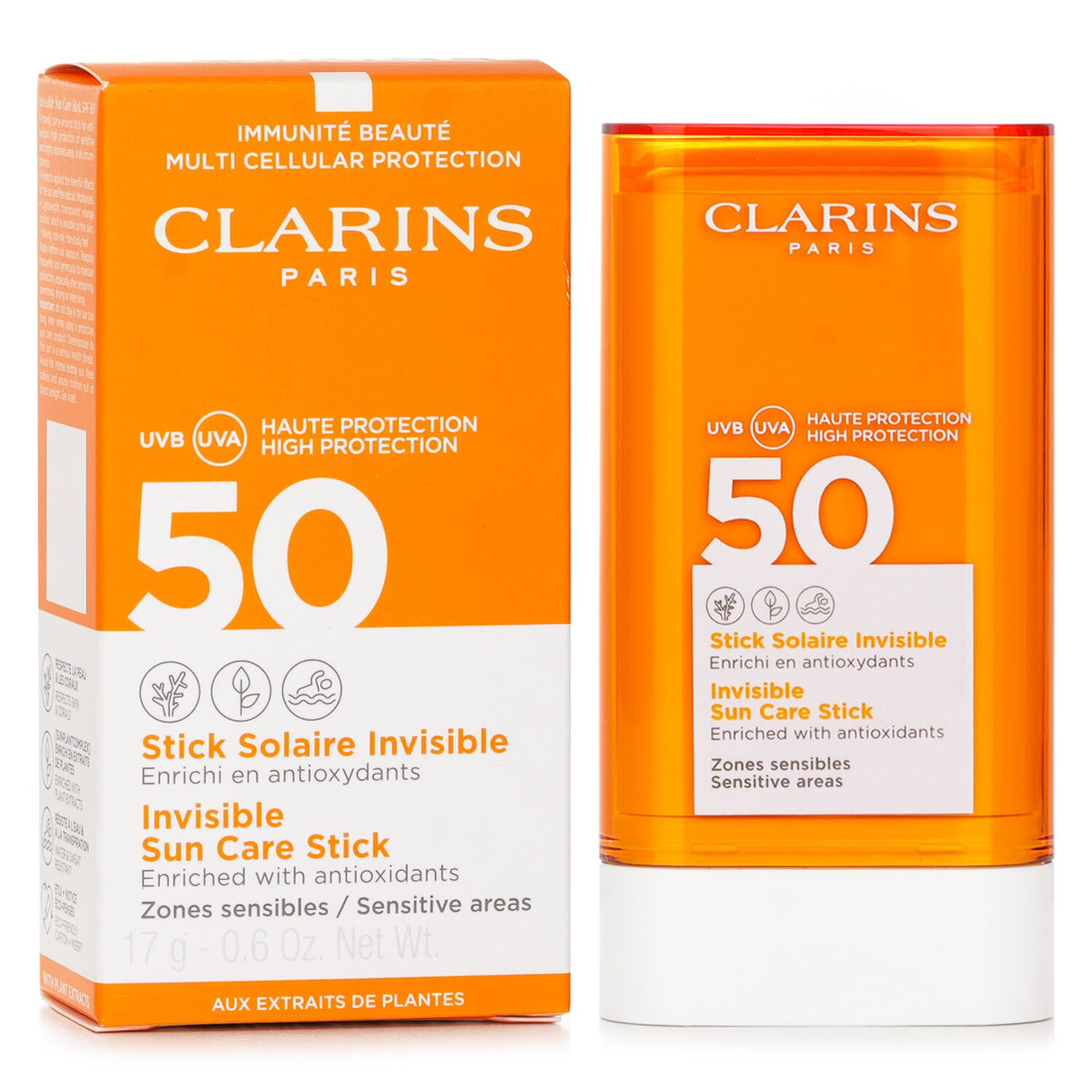 Clarins - Invisible Sun Care Stick SPF50 - For Sensitive Areas - 17g/0.6oz