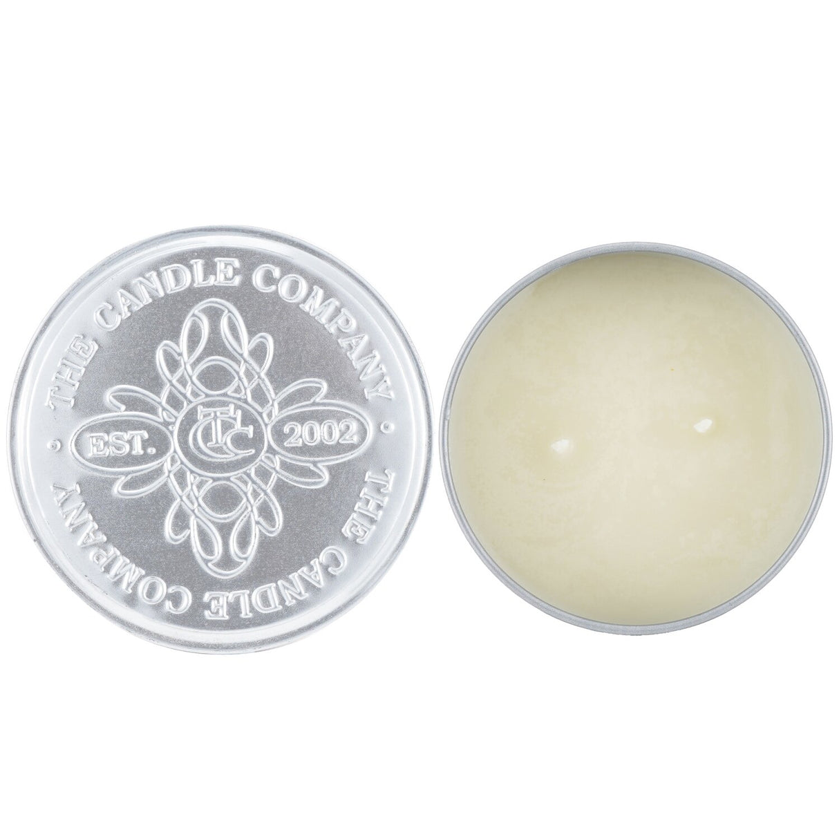 100% beeswax tin candle in lavender, featuring wooden wick, eco-friendly packaging, and a 25-hour burn time.