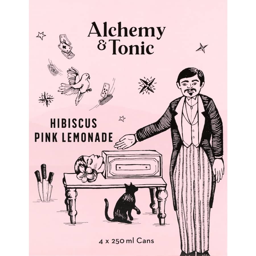 Alchemy & Tonic Lemonade Hibiscus Pink 250ml cans 4pack
