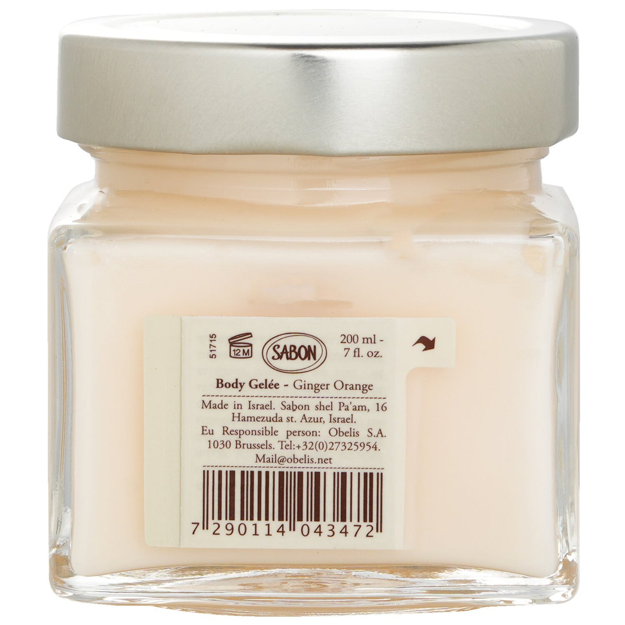 Refreshing Sabon Body Gelee in Ginger Orange, 200ml; ultra-light, absorbs quickly, nourishes skin, uplifting scent.