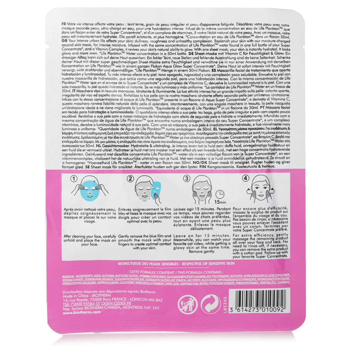 Biotherm - Aqua Glow Flash Mask - 1sachet