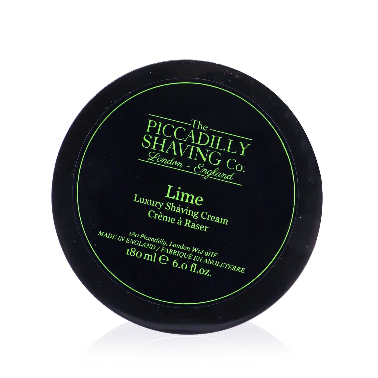 Lime Luxury Shaving Cream in a 180g tub, delivering a refreshing citrus scent and a rich, moisturizing lather for smooth shaves.