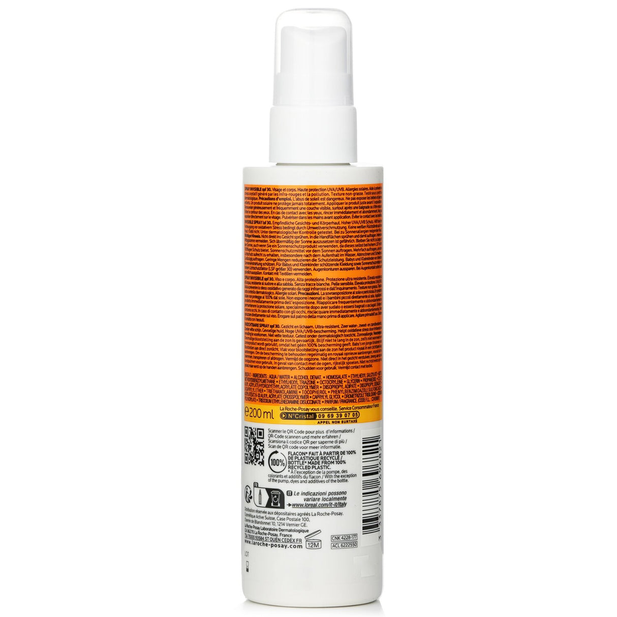 La Roche Posay - Anthelios Invisible Spray SPF 30 - Sensitive Skin - 200ml/6.7o