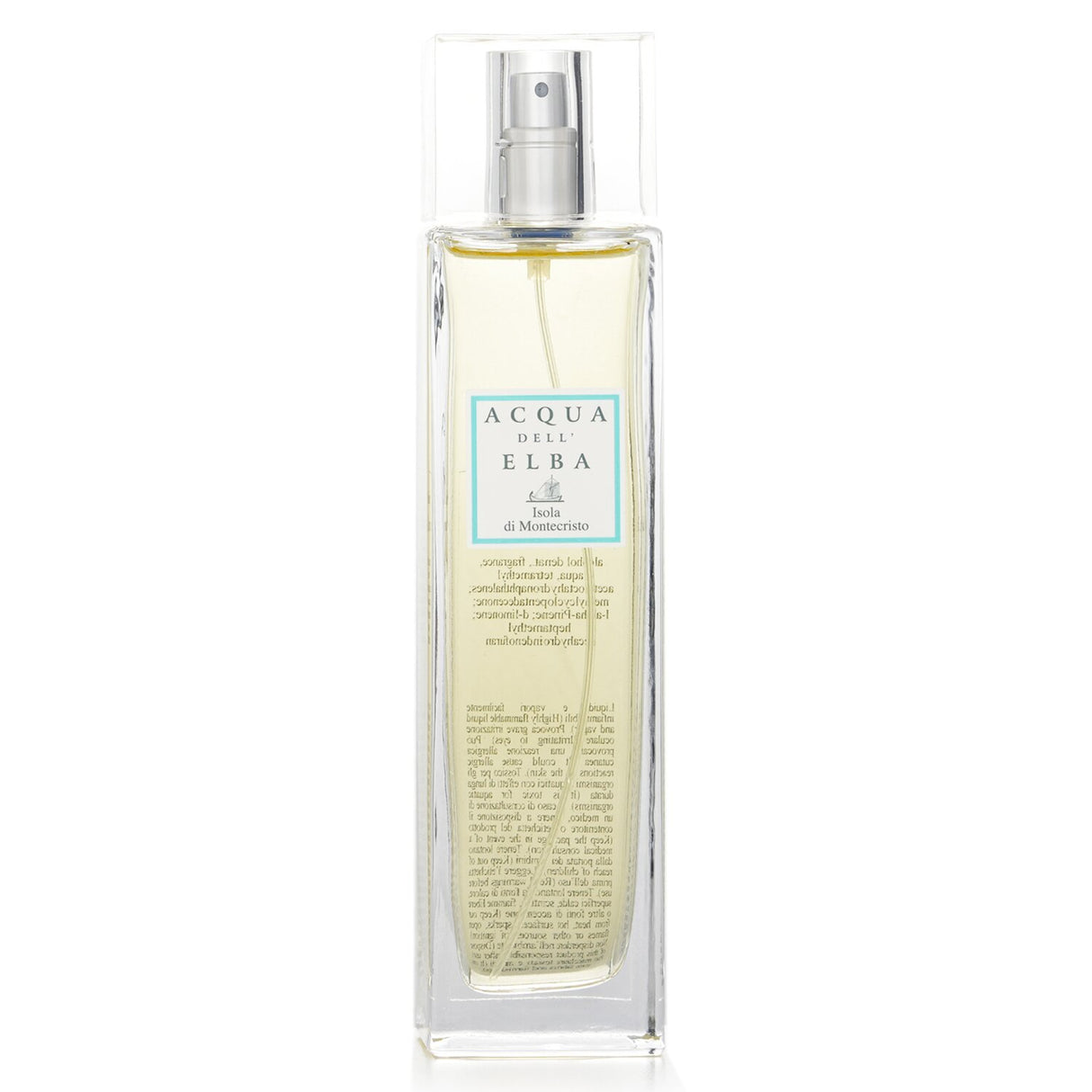 Luxurious Acqua Dell'Elba room spray with Mediterranean scents of juniper, jasmine, and leather for a charming atmosphere.