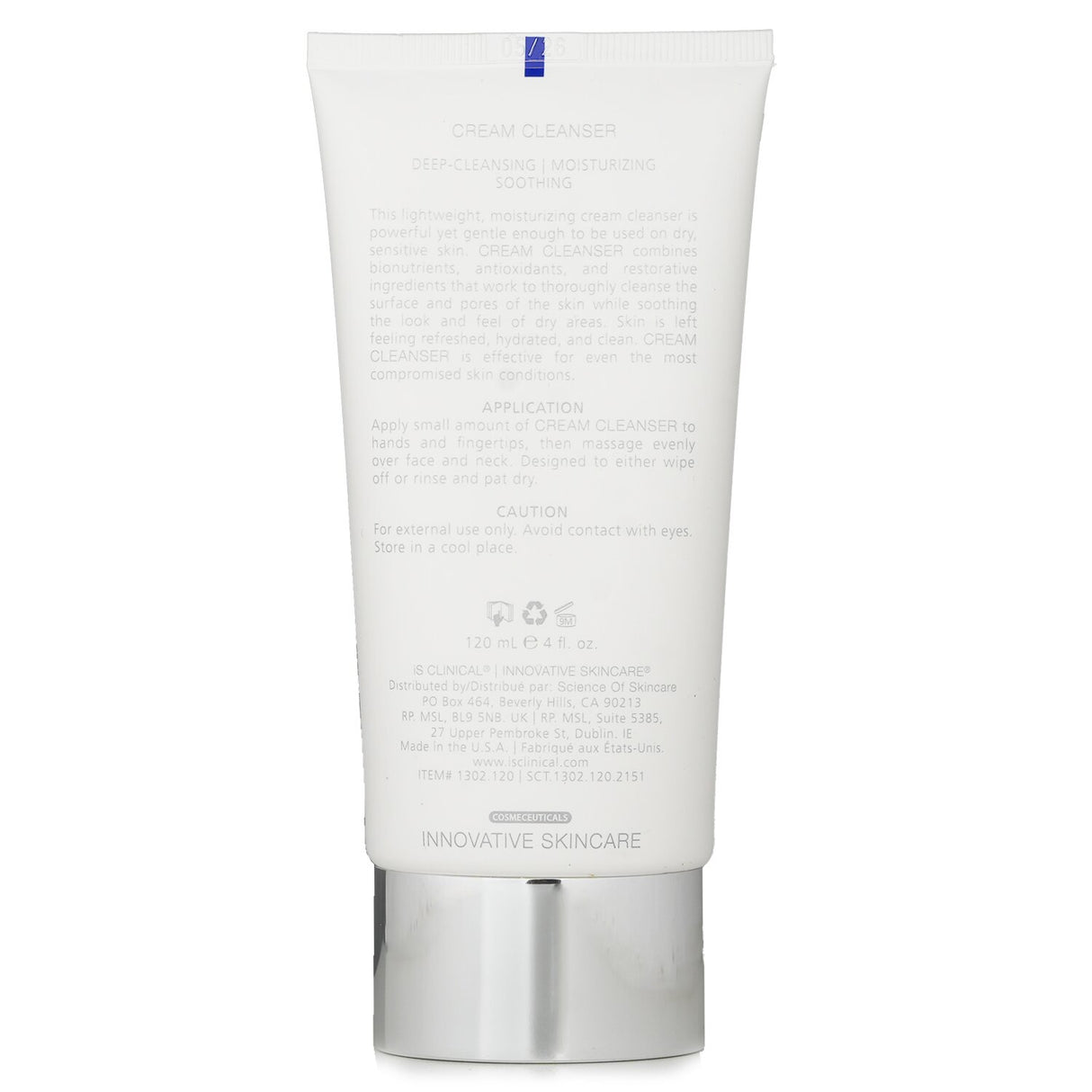 Luxurious IS Clinical Cream Cleanser (120ml) that hydrates, removes makeup, and suits all skin types, including sensitive skin.