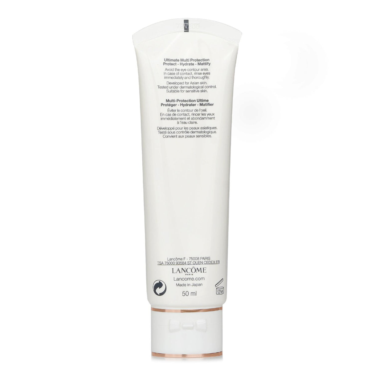 Lightweight Lancome UV Expert Youth Shield Aqua Gel SPF 50 with fresh texture, hydrating and protecting skin from UV rays.