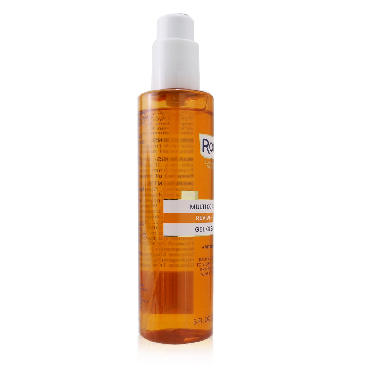 ROC Multi Correxion Revive + Glow Gel Cleanser in a 177ml bottle, citrus-scented, brightens skin while cleansing gently.