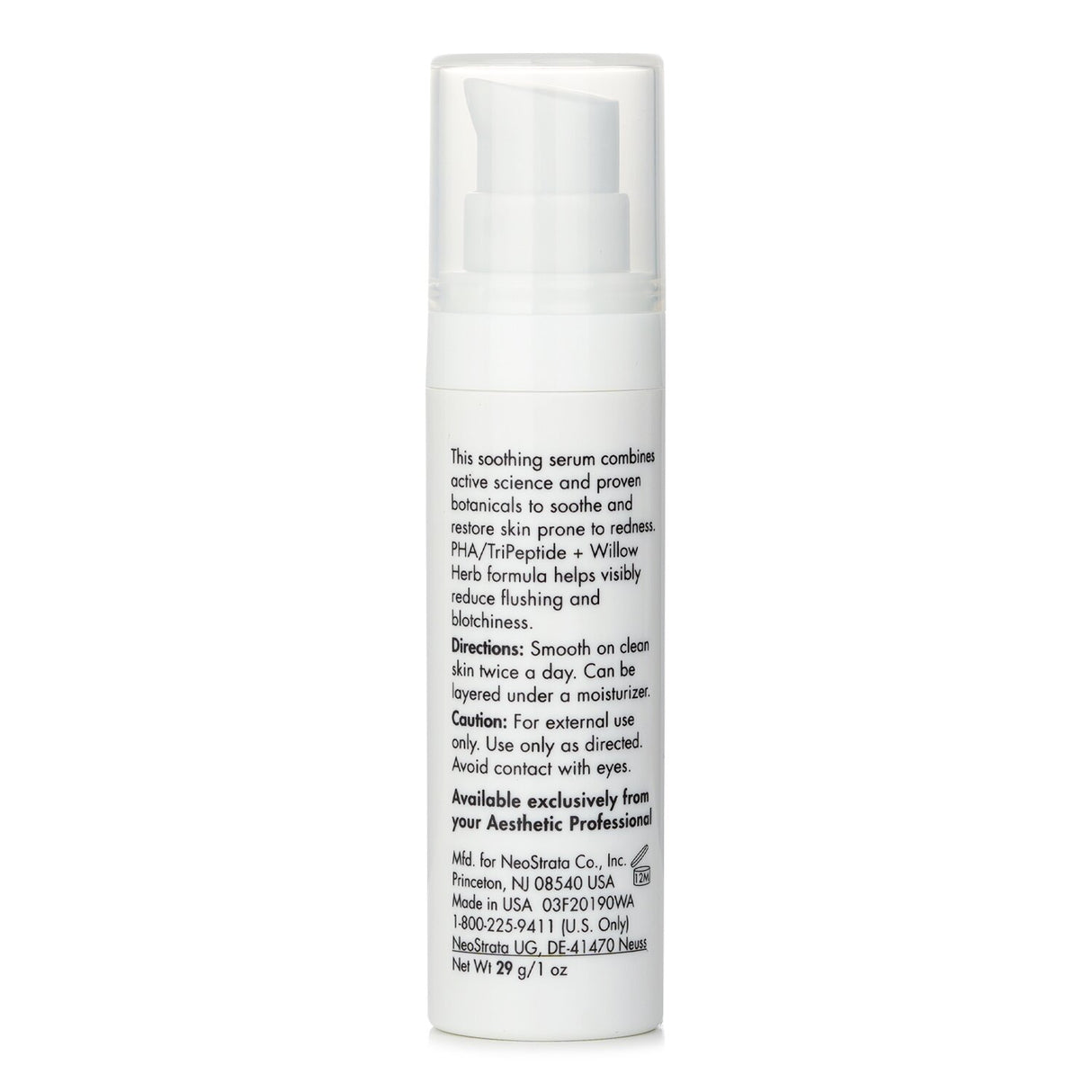Soothing Recovery Serum by Exuviance in 29g, targets redness and irritation with active botanicals for calm, clear skin.