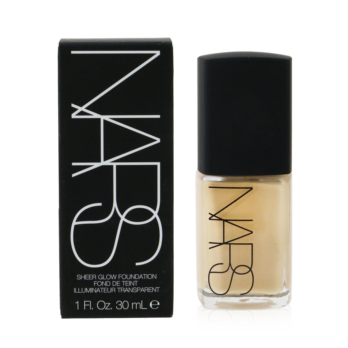 NARS Sheer Glow Foundation in Sahel (Medium 2.5) - lightweight, buildable coverage for a radiant, glowing complexion.