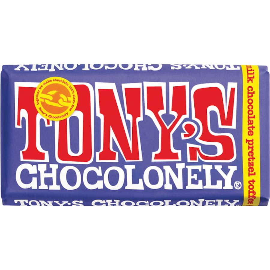 Tony's Chocolonely Chocolate Block Dark Milk Pretzel Toffee 180g