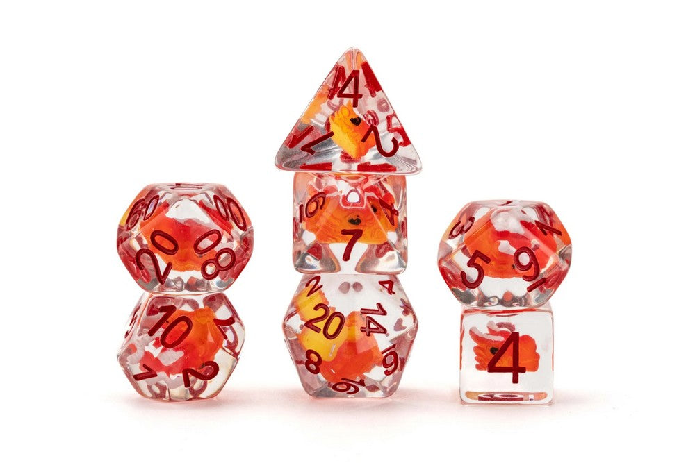 Fanroll: Dragon Storm Inclusion Resin Dice Set: Red Dragon