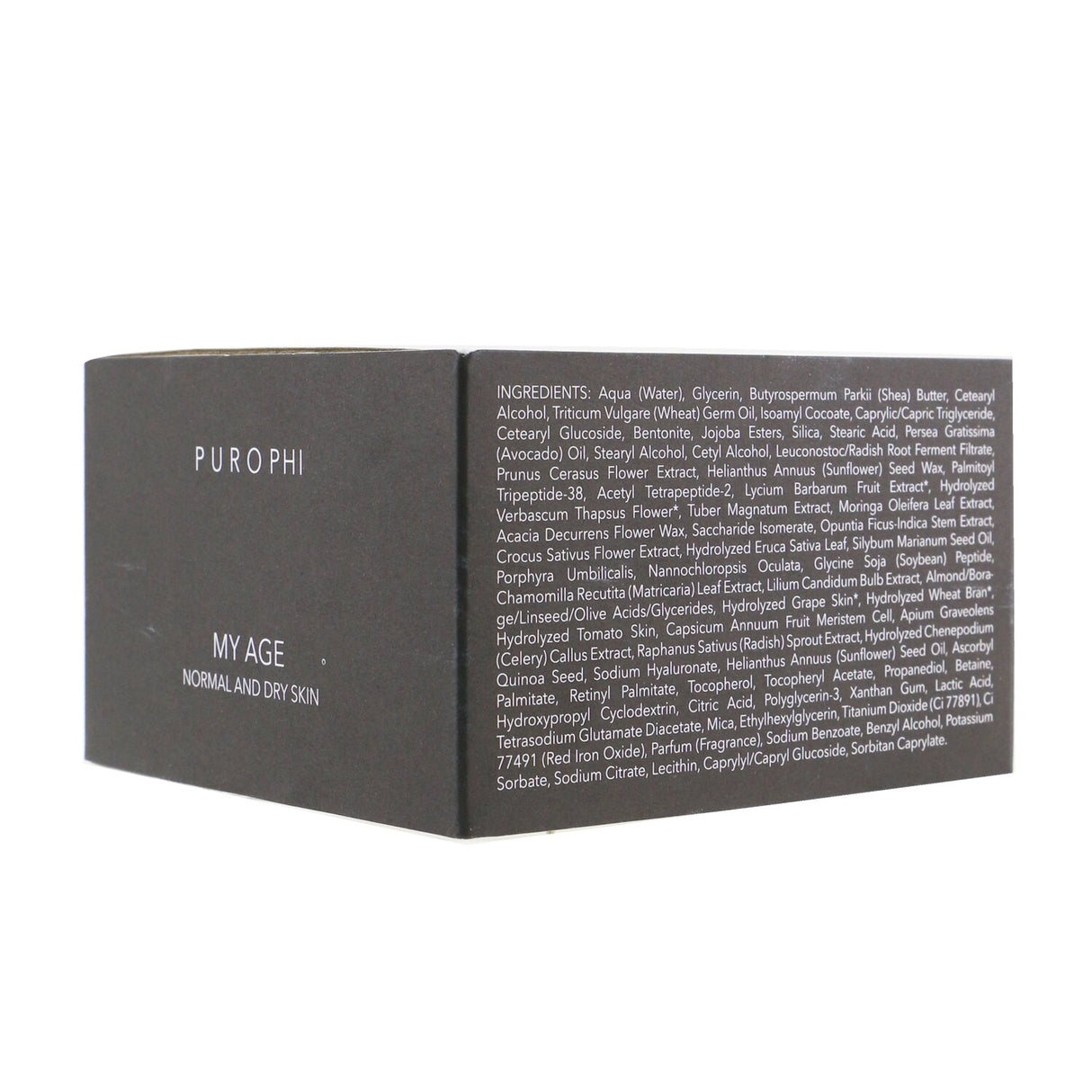 PUROPHI My Age Face Cream in a 50ml jar, designed for normal and dry mature skin, promotes youthful elasticity and hydration.