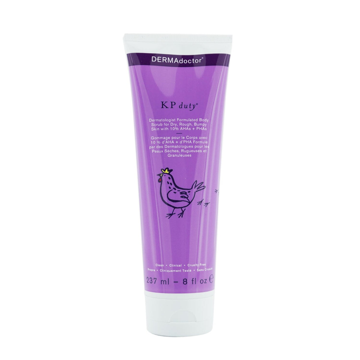 DERMAdoctor KP Duty Body Scrub: 237ml exfoliating scrub with green tea & willow bark for smoother, healthier skin.