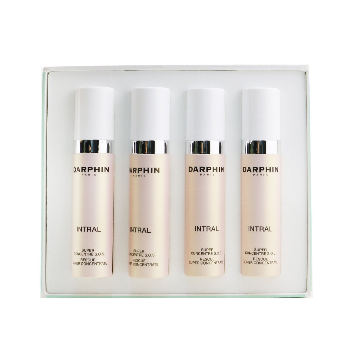 Luxurious Darphin Intral Rescue Super Concentrate, a calming serum with natural ingredients for sensitive skin and redness relief.