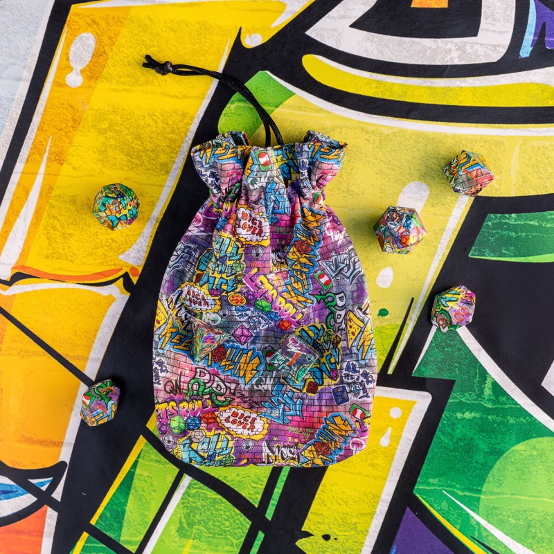 Q Workshop - Full Art - Grafitti - Dice Pouch