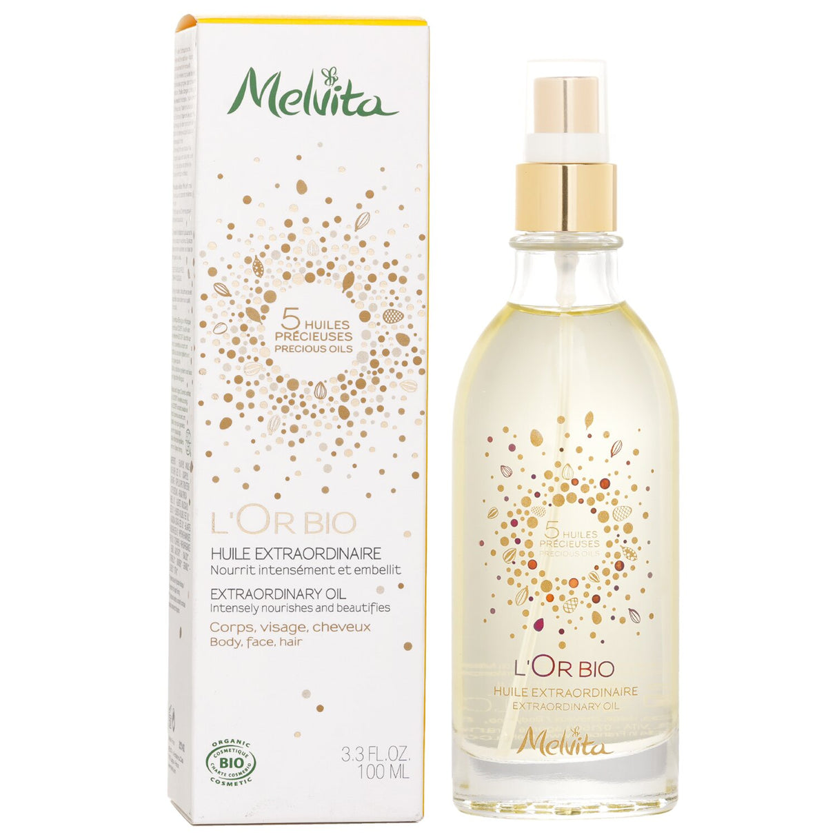 Melvita - L'Or Bio Extraordinary Oil - For Body, Face & Hair - 100ml/3.3oz