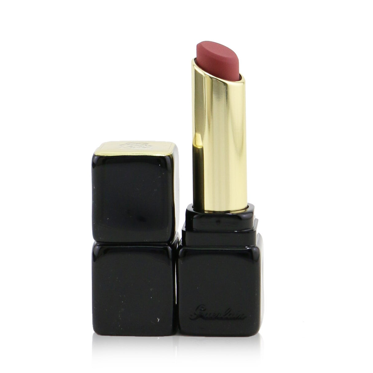 Guerlain Kisskiss Tender Matte Lipstick #214 Romantic Nude, featuring a long-lasting matte finish, hydration, and comfort.