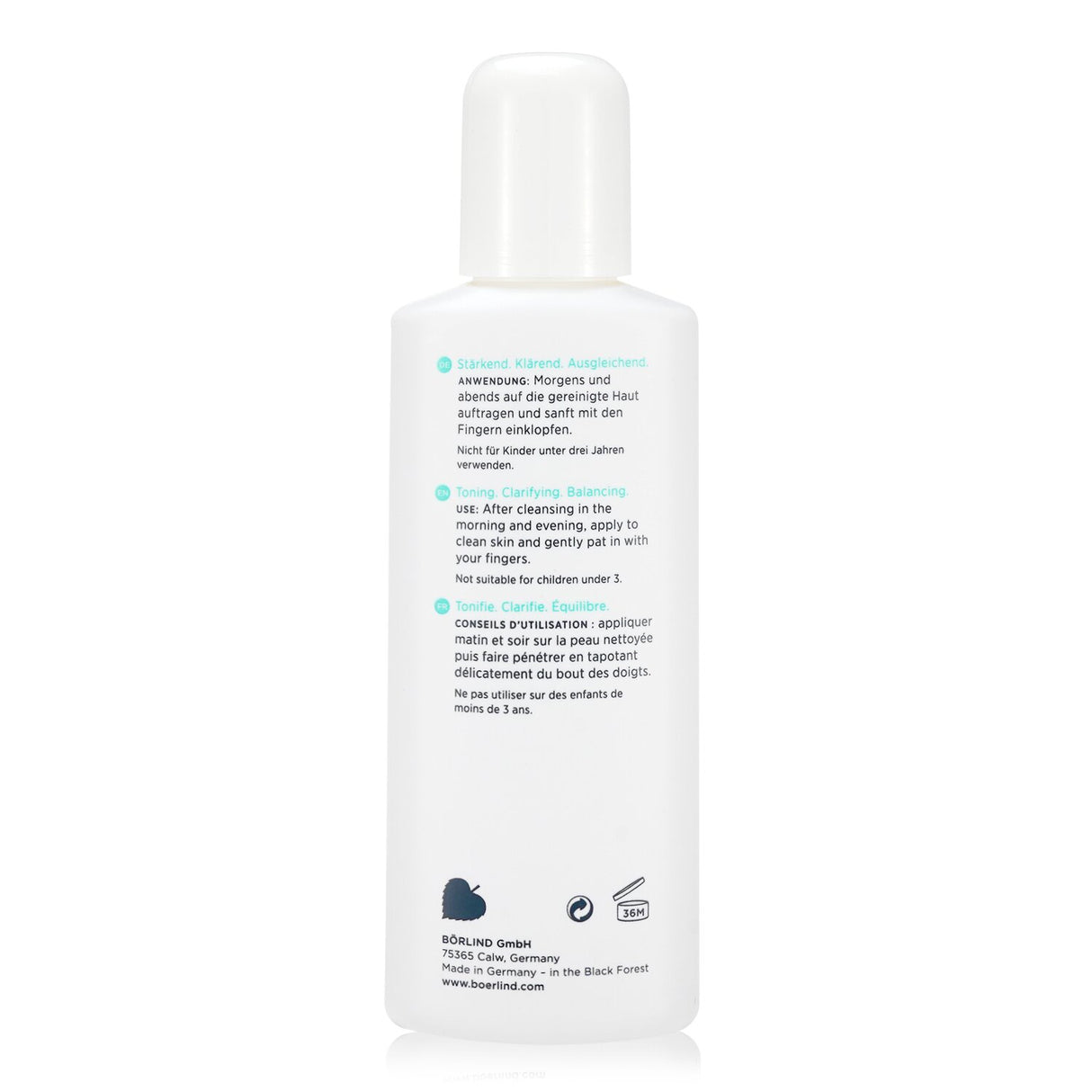 Annemarie Borlind Cleansing Astringent Toner for oily skin, featuring organic yarrow and salicylic acid for balanced, clear skin.