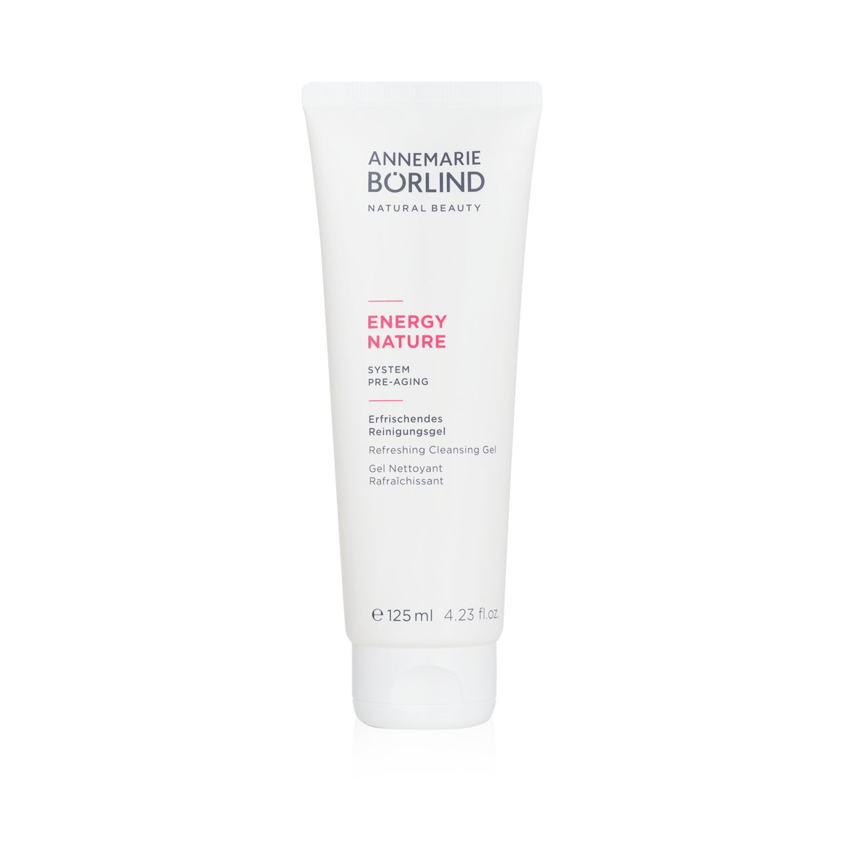 Energizing cleansing gel for normal to dry skin, removes makeup gently with organic caffeine for revitalized complexion.