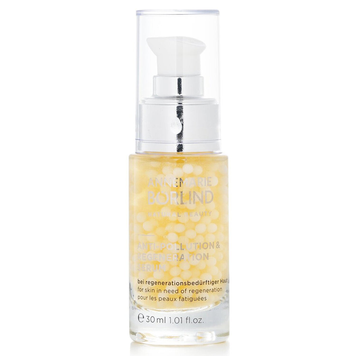 Anti-pollution serum for mature skin, enriched with botanical caviar and green algae to reduce wrinkles and enhance firmness.