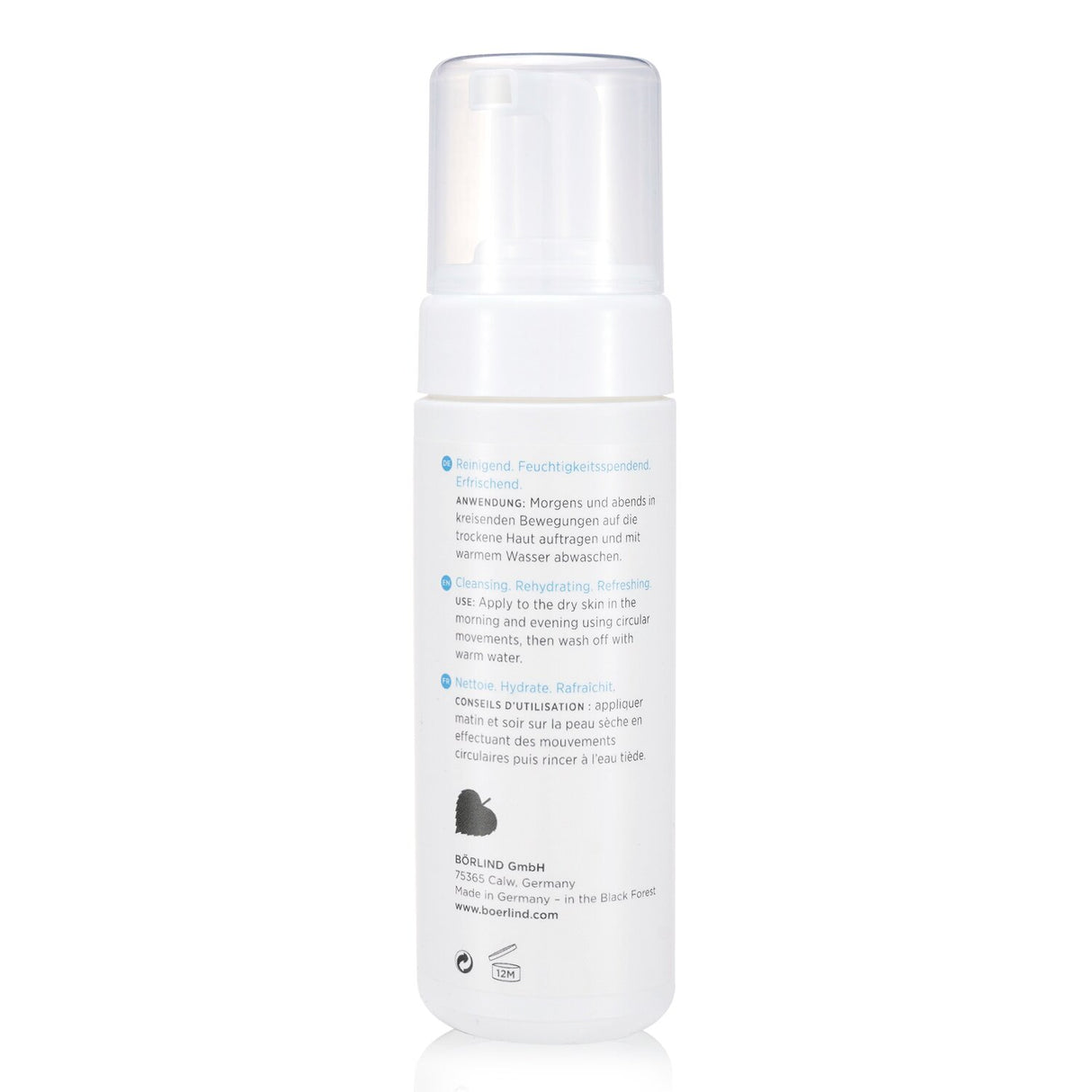 Hydrating cleansing mousse with aloe vera and hyaluronic acid, ideal for rejuvenating dehydrated skin.