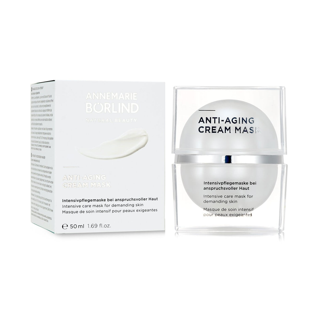 Revitalizing anti-aging cream mask with Szechuan pepper and pistachio oil for smoother, youthful skin; vegan formula.