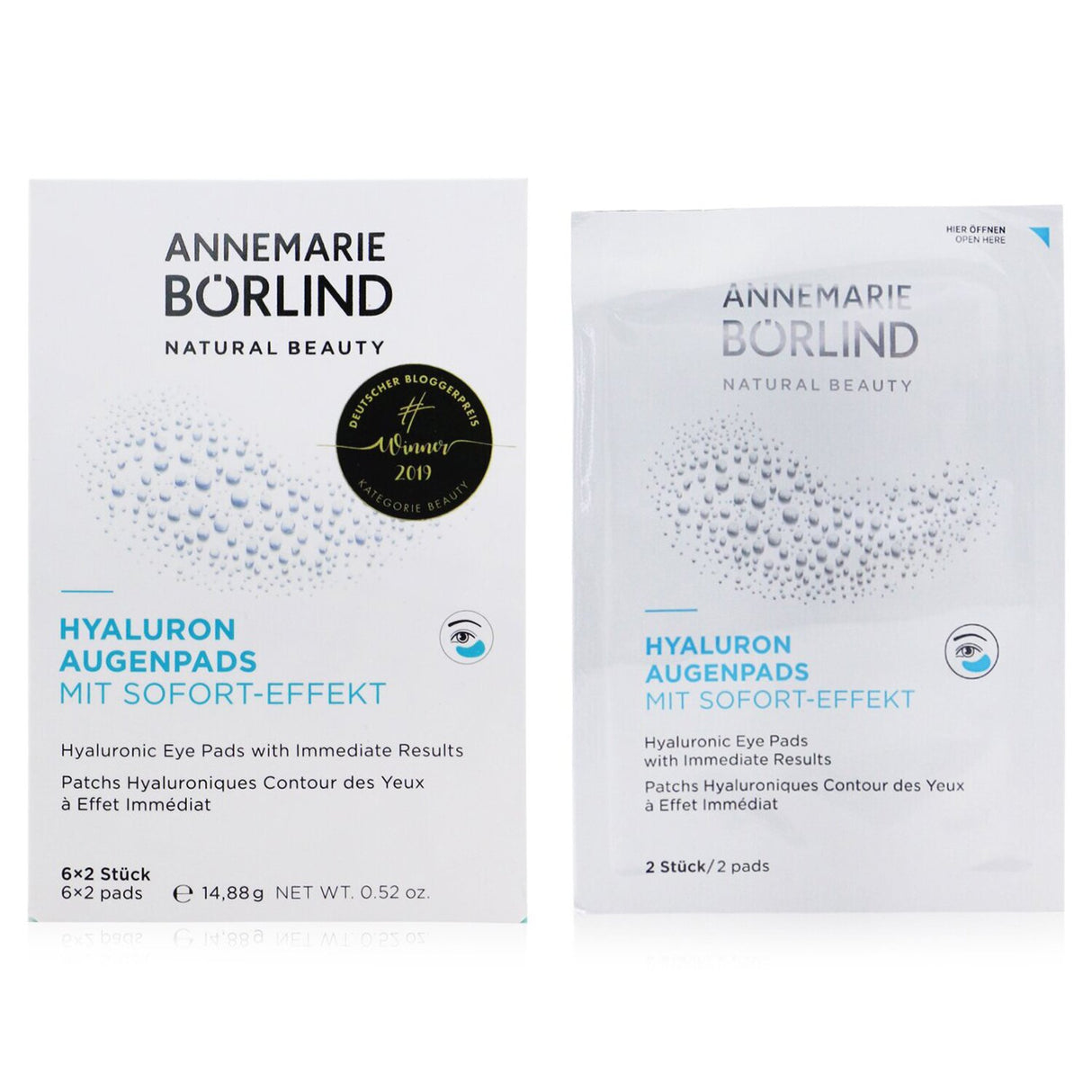 Annemarie Borlind - Hyaluronic Eye Pads with Immediate Results - 6x2pads