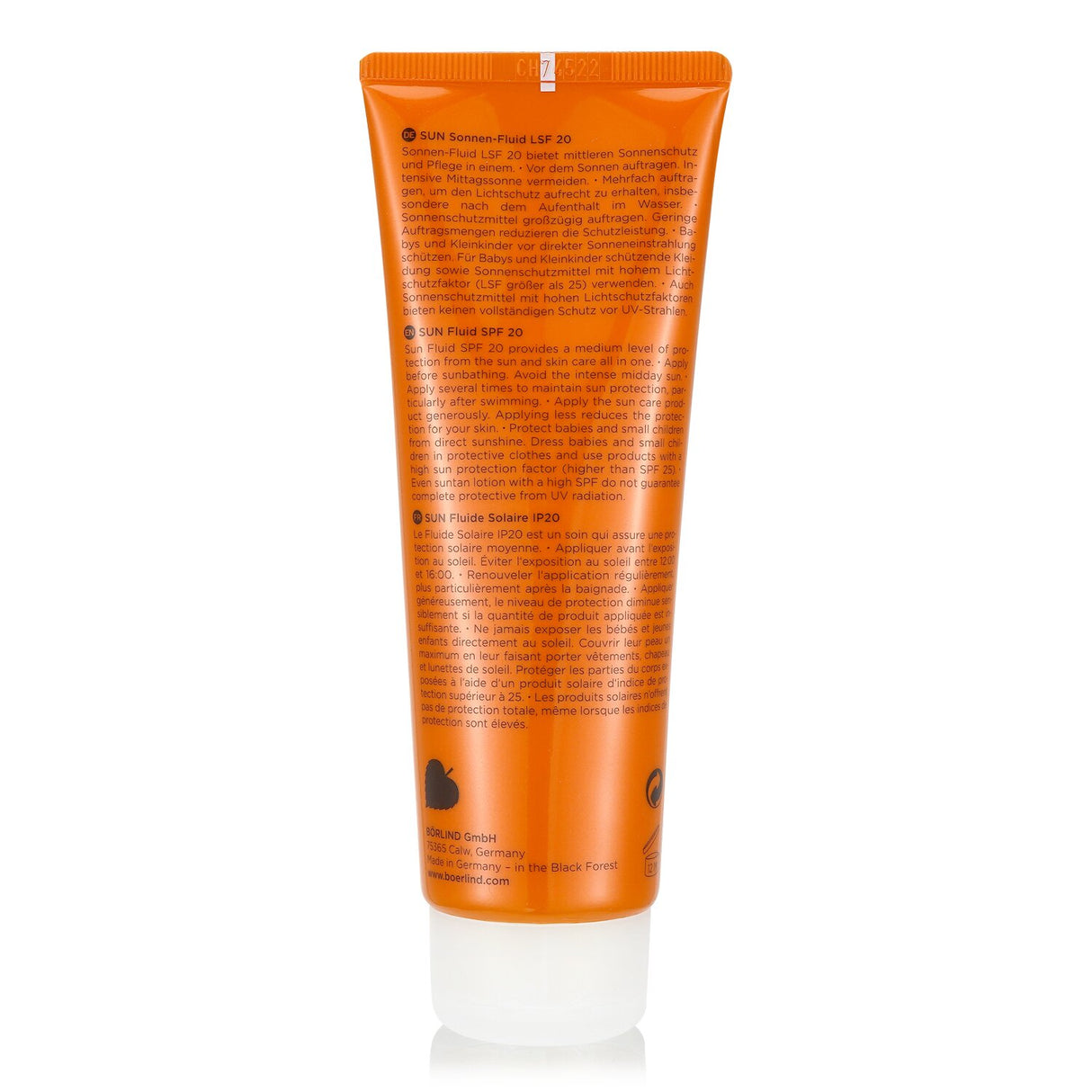 Annemarie Borlind Sun Fluid SPF 20 in 125ml, providing coral-friendly, medium sun protection and intensive hydration.