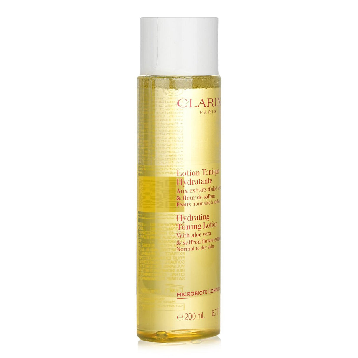 Clarins Hydrating Toning Lotion, 200ml, with Aloe Vera and Saffron Extracts for normal to dry skin, revitalizing and alcohol-free.
