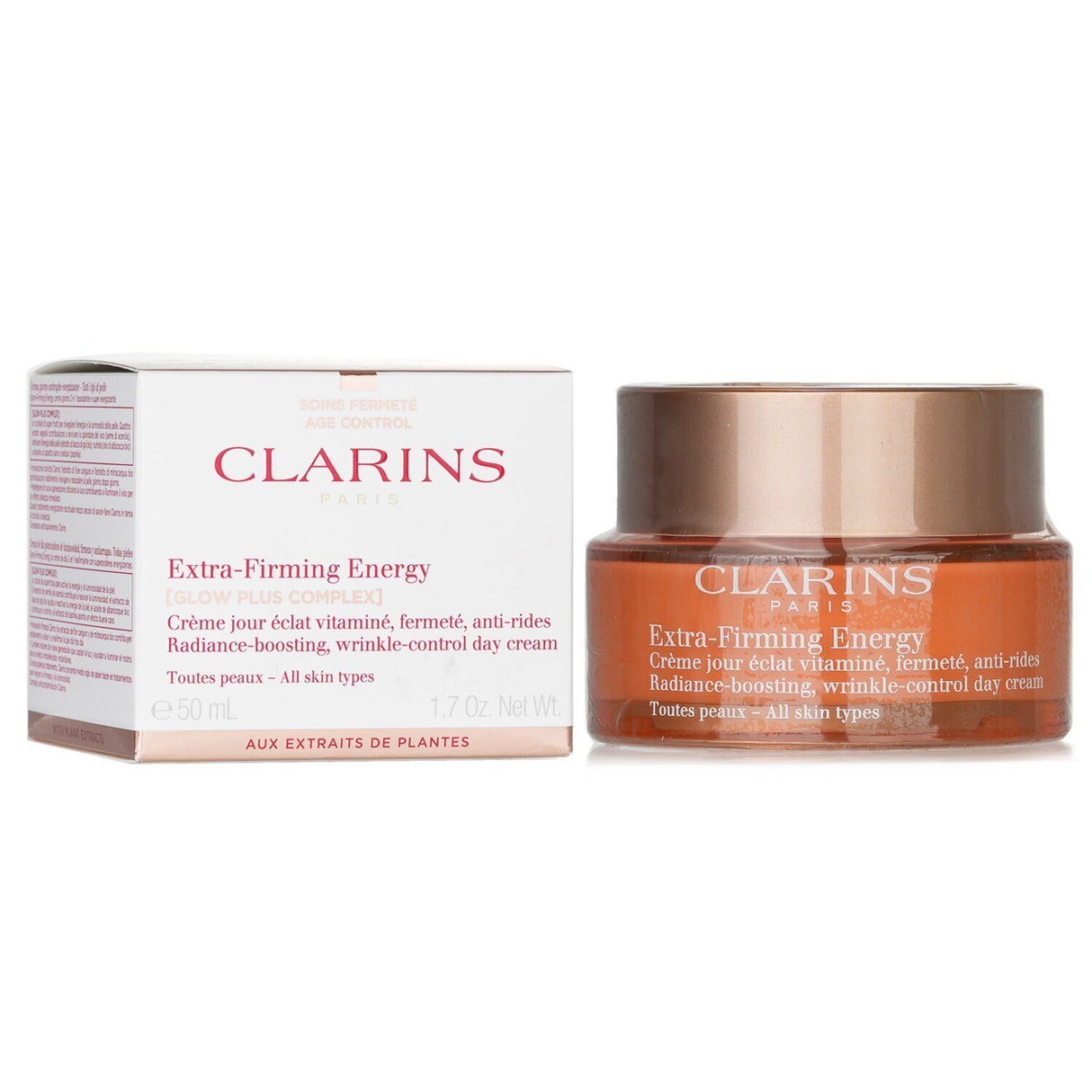 Revitalize your skin with Clarins Extra-Firming Day Cream, featuring superfruit extracts for hydration and radiance.