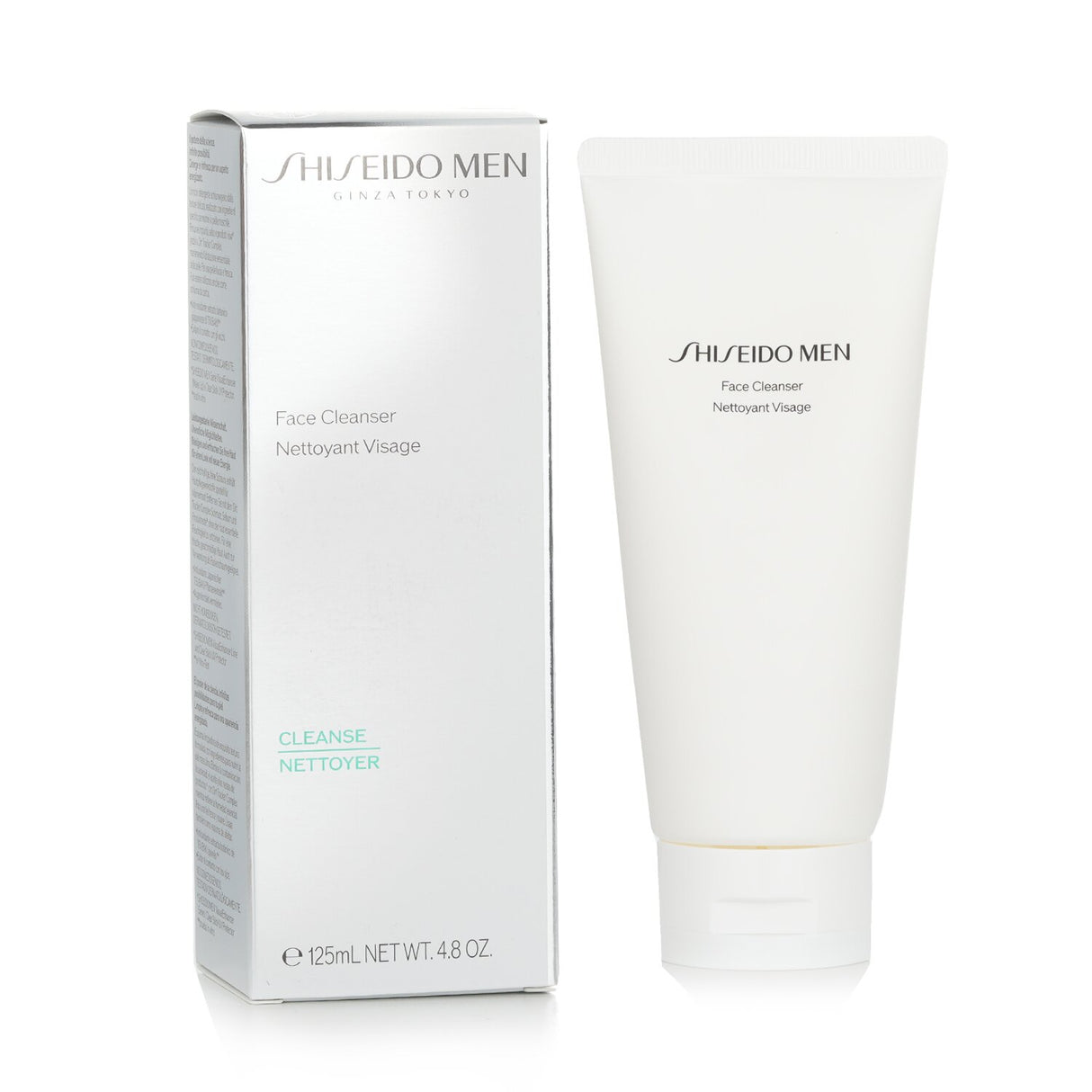Shiseido Men Face Cleanser, a 2-in-1 foam wash for deep cleansing and shaving, in a 125ml bottle.