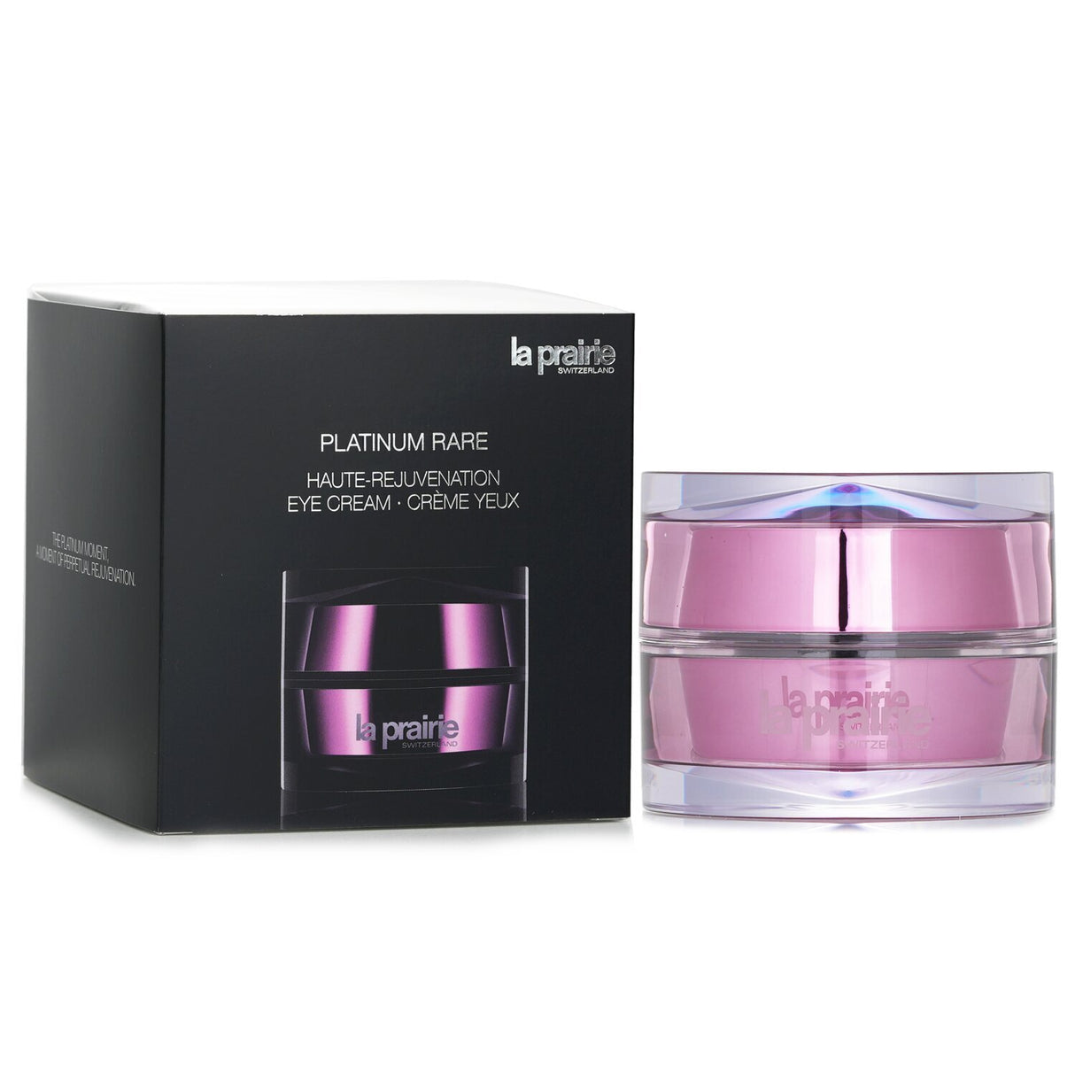 La Prairie Platinum Rare Eye Cream in luxurious packaging, designed to rejuvenate and lift the delicate eye area.