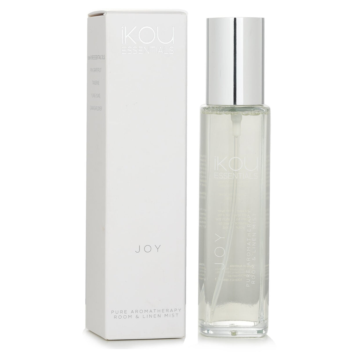 A calming room and linen mist with Australian White Flannel Flower, pink grapefruit, and ylang ylang for relaxation.