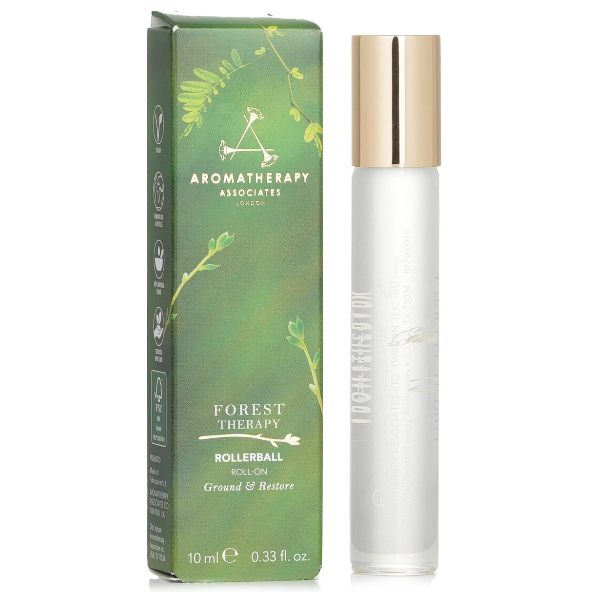Luxurious 10ml roller ball with essential oils, invoking peaceful forest vibes for on-the-go relaxation and well-being.
