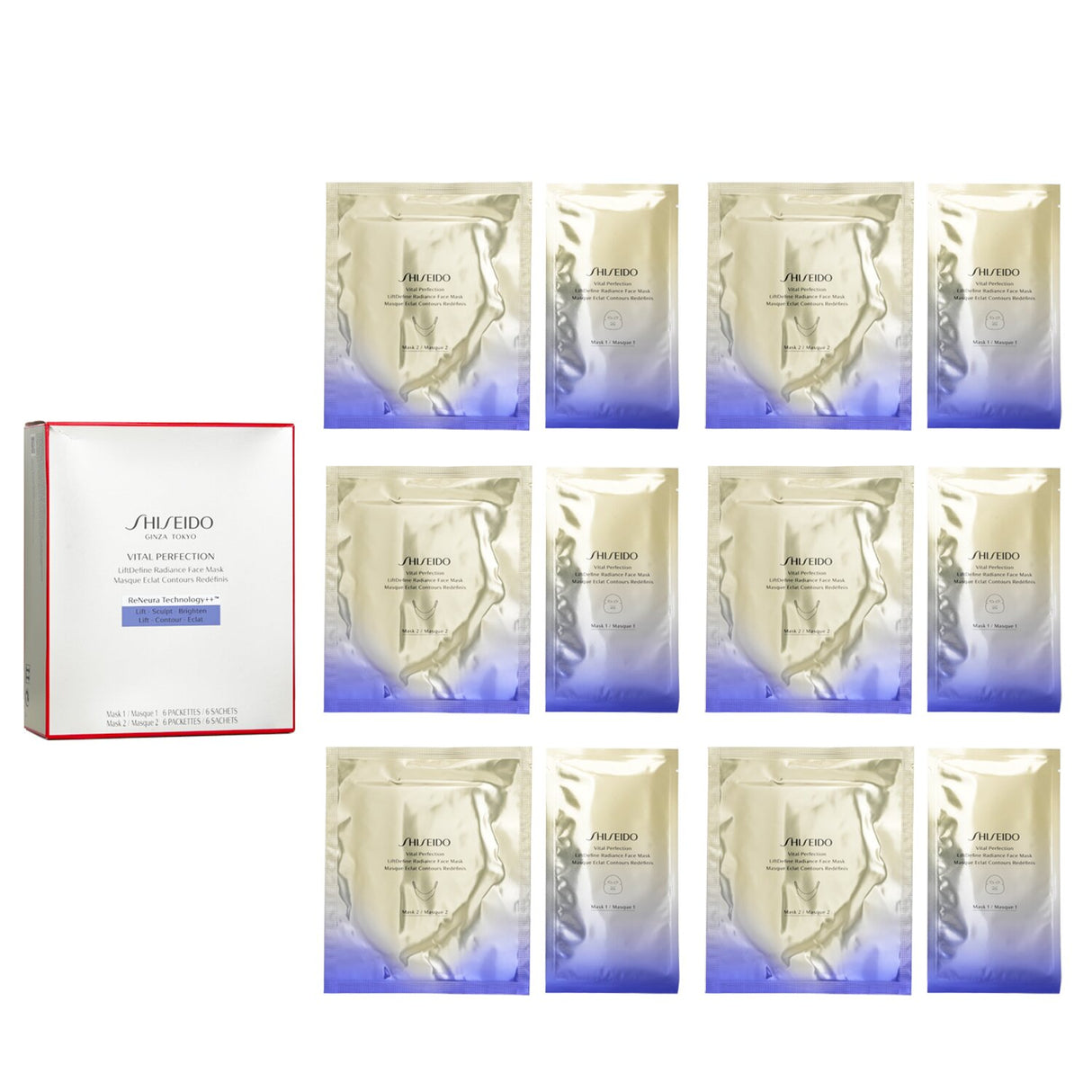 Shiseido - Vital Perfection LiftDefine Radiance Face Mask - 6pcs