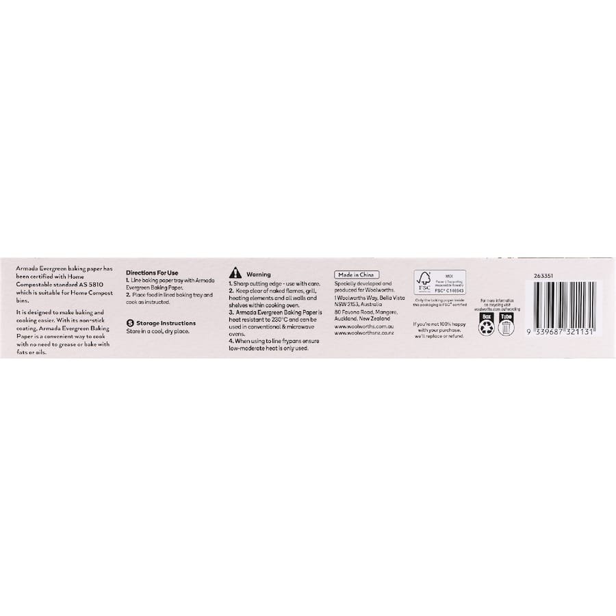 Armada Evergreen Baking Paper Compostable 30cm 15m