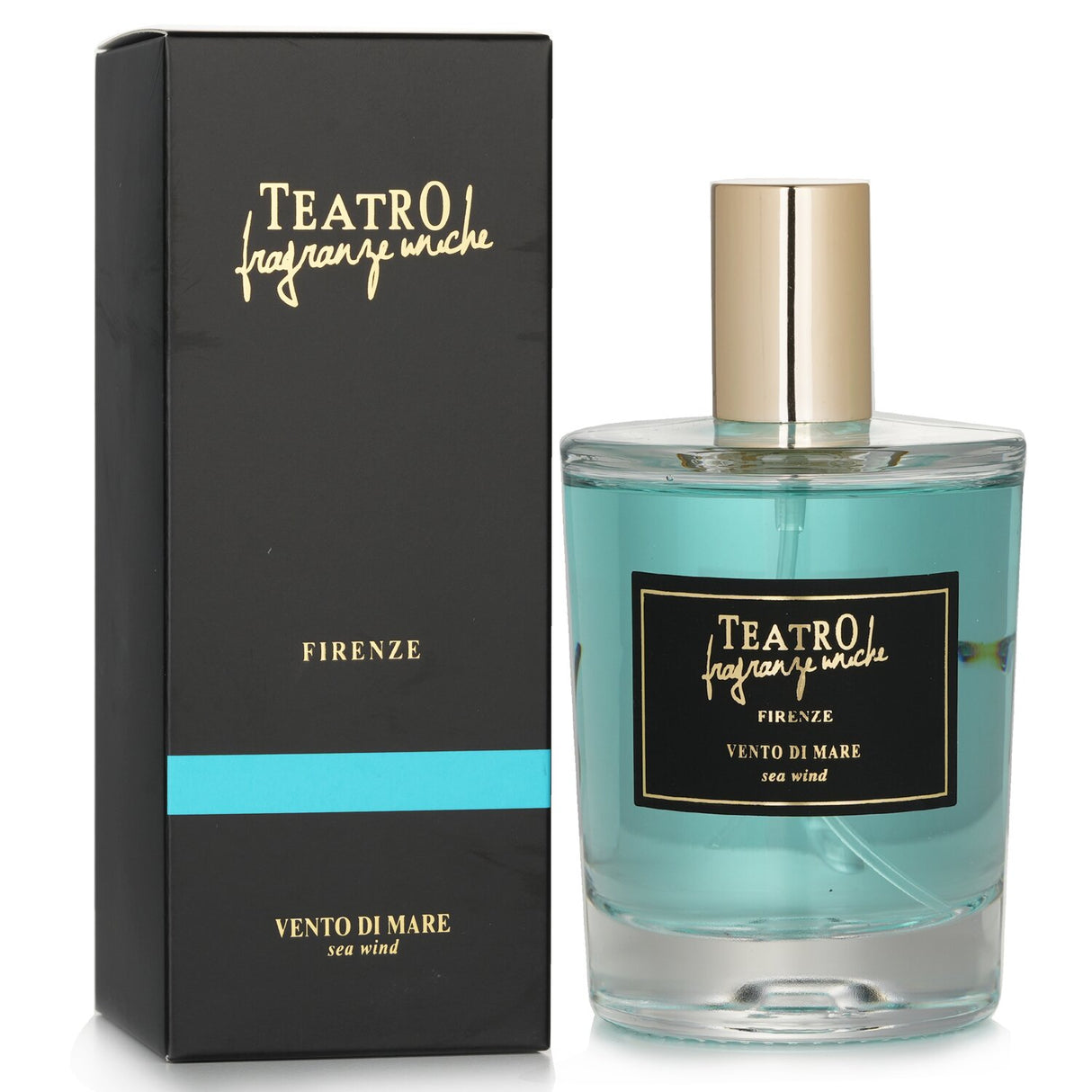 Teatro Vento Di Mare room spray in a 100ml bottle, offering a refreshing ocean breeze scent for a calming atmosphere.