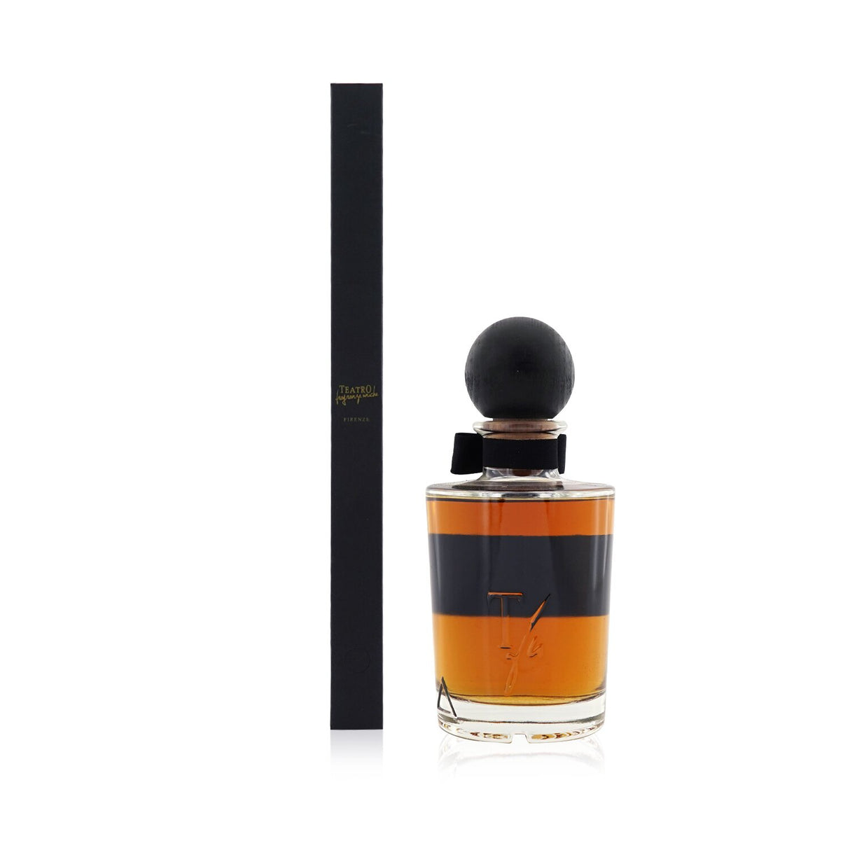 Elegant Teatro reed diffuser in Iris Powder scent, delivering floral fragrance for 14 weeks with natural reeds for serene ambiance.
