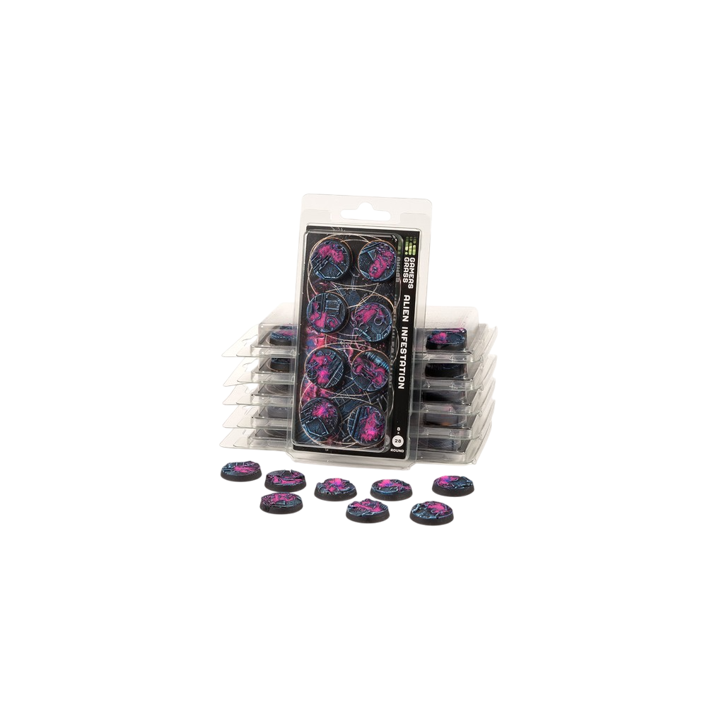 Gamers Grass - Battle Ready Bases - Alien Infestation - Round 28mm (x8)