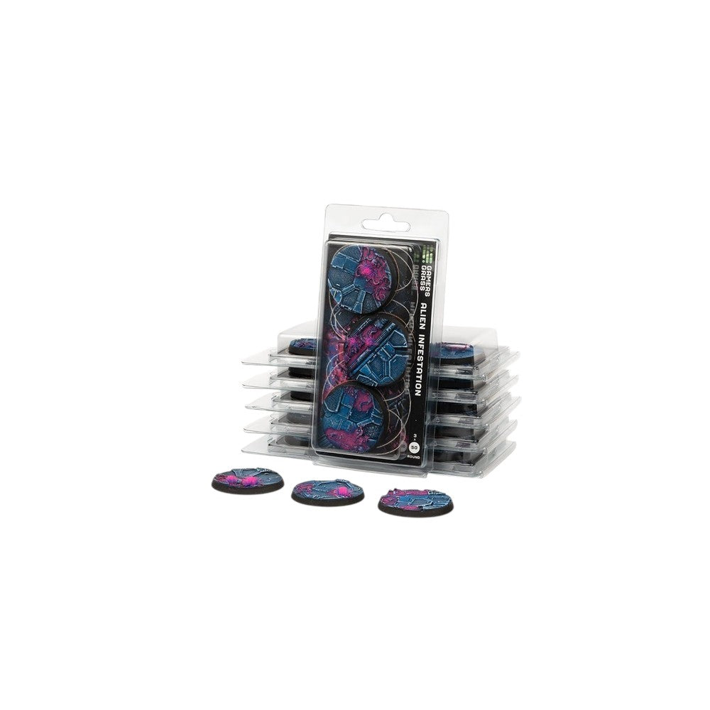Gamers Grass - Battle Ready Bases - Alien Infestation - Round 50mm (x3)